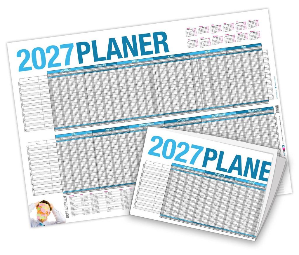 itenga Urlaubsplaner Projektplaner 2027 Wandkalender DIN A2 Produktbild 