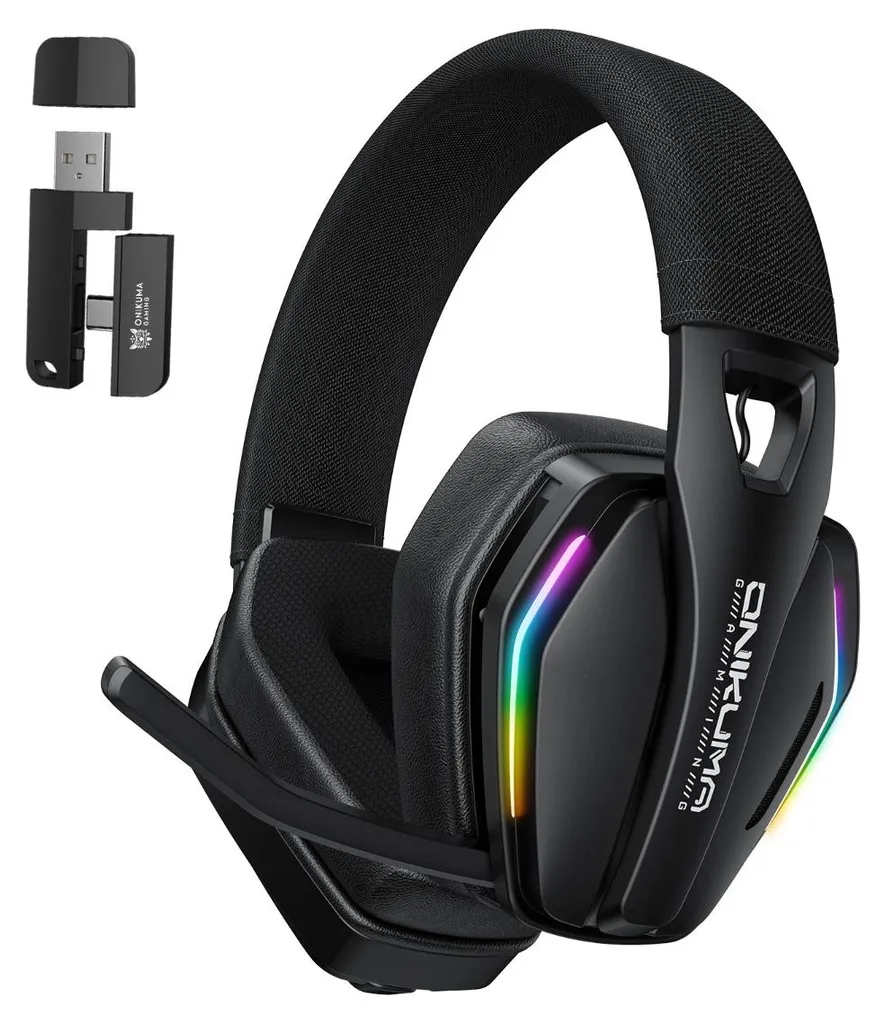 Casque audio gamer sans fil INF avec double adaptateur USB pour console