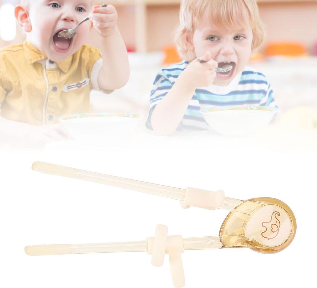 Trainings-Essstäbchen für Kinder, PPSU-Silikon, rutschfeste Daumenpositionierung, Anfänger-Übungen mit Aufbewahrungsbox