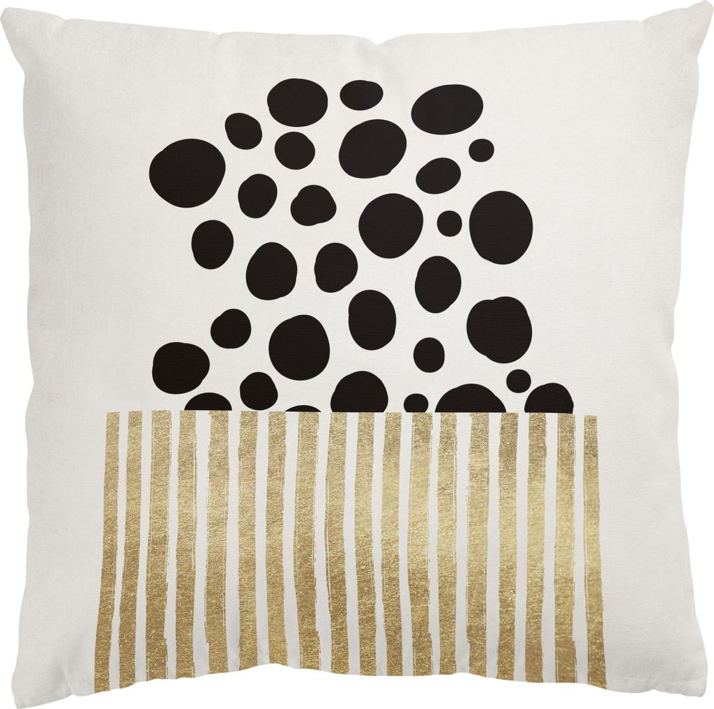 Dekokissen Muster drinnen / Indoor Zierkissen Samt waschbar Design gold Sofakissen mit Füllung