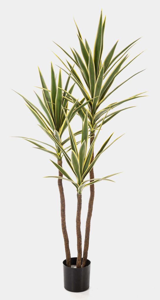 artplants.de Künstliche Yucca HELVETIOS, grün-gelb, 160cm - Kunststoff Palme
