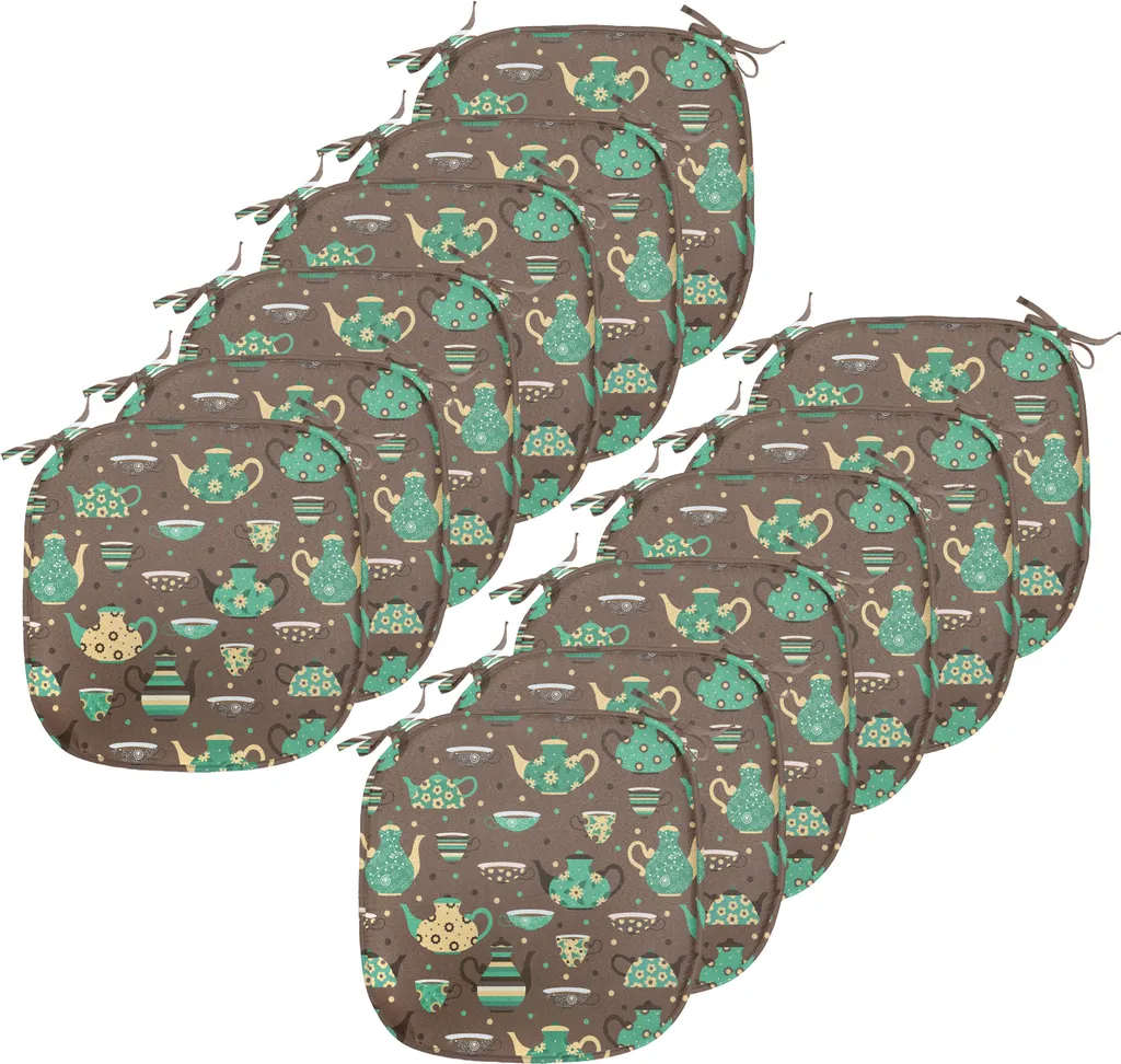 Coussin de Chaise avec Sangles Imperméable Lot de 12 Motif à Pois 40cm