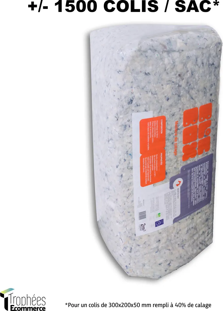 Remplissage pour colis fragiles en fibre textile BLOCBOX volume 2m3