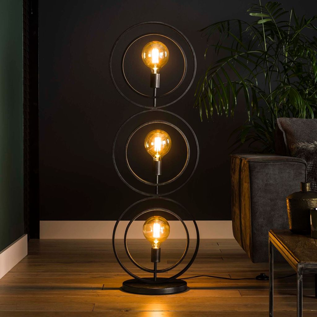 Hoyz - Industrielle Stehlampe - 3 Lampen - Umdrehen - Produktbild 