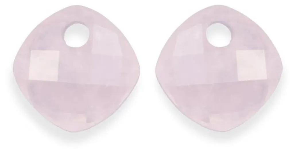 Parure bijoux quartz rose véritable : boucles d'oreilles et pendentif chic