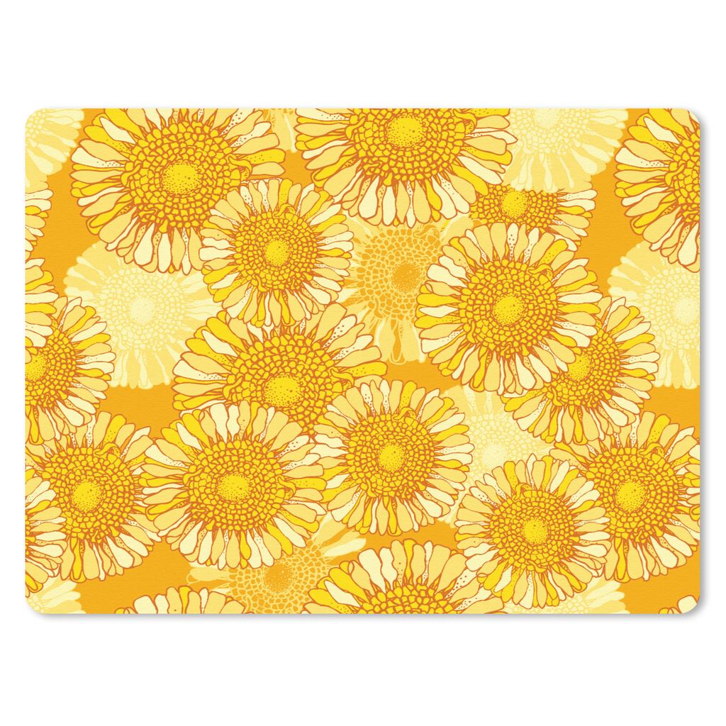MuchoWow Mauspad Mousepad Sonnenblume - Sommer - Muster - Blumen 40x30 cm - Mousepads - Maus Mat - Pad - Mausunterlage - Anti Rutsch