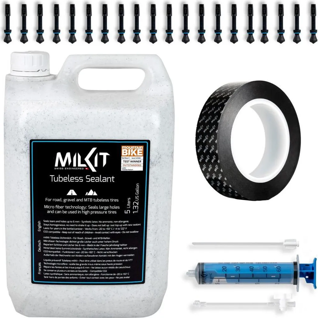 Anti-crevaison tubeless milKit 5L pour stopper les fuites de pneu