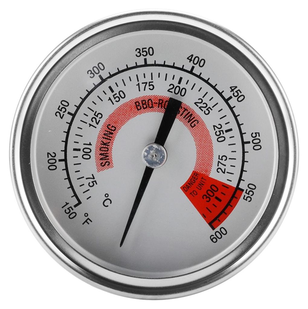 INF Edelstahl Bimetallthermometer 5.5cmx5.5cmx8cm analog für Grill Ofen
