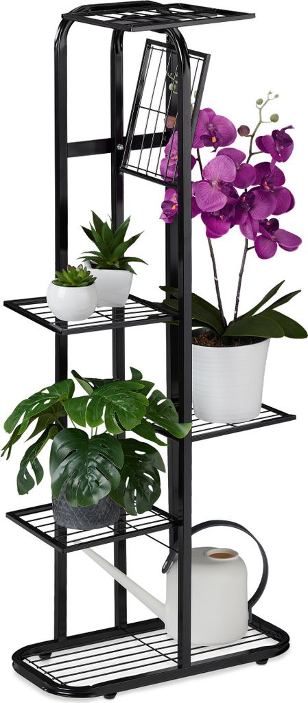 Relaxdays Blumentreppe Metall, 6-stufige Blumenetagere, Produktbild 