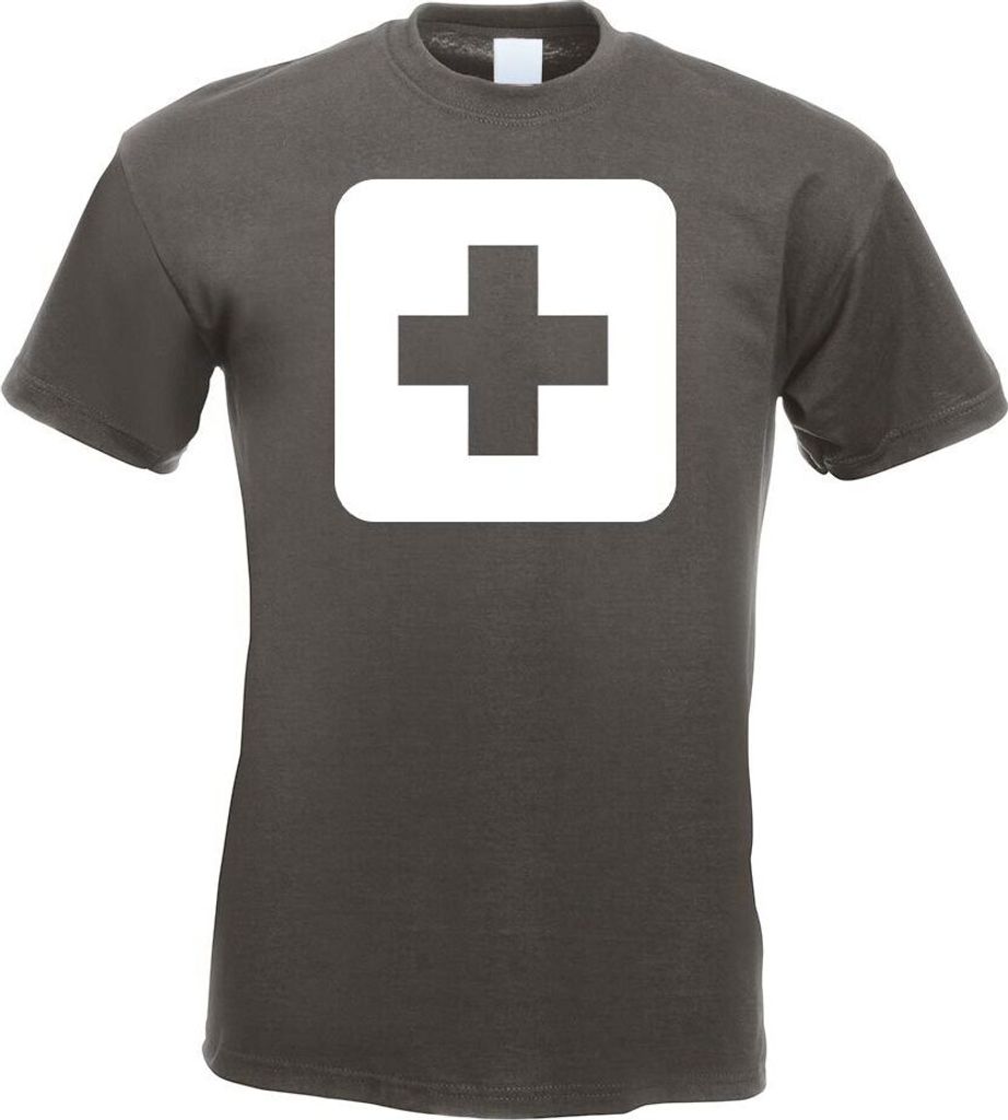 Kiwistar - T-Shirt - Graphit - Erste Hilfe Stelle Piktogramme Herren Funshirt Bedruckt Design Sprüche Spruch Motive - mit Motiv Bedruckt - Funshir...