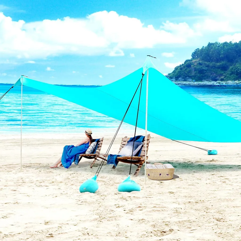 Tente de plage anti-vent UPF 50+ : Finis les coups de soleil !
