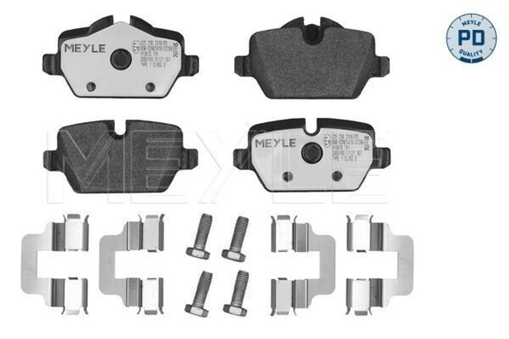 MEYLE 025 236 2316/PD Bremsbeläge Hinten für BMW 3 Touring (E91) 3 Limousine (E90) 1 Schrägheck (E87) 3 Coupe (E92) 1 Schrägheck (E81) für MINI