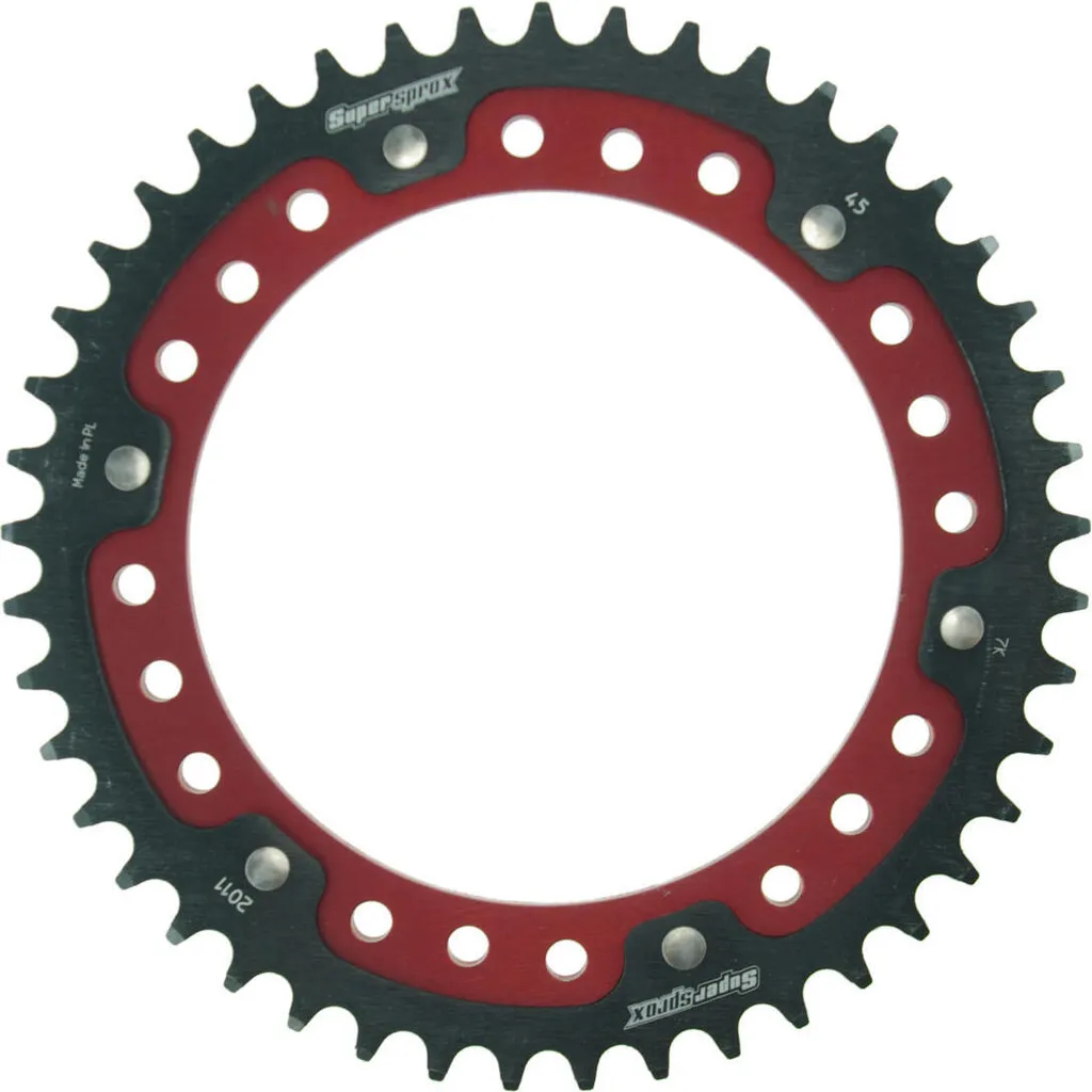 Couronne Stealth Supersprox 530 45Z rouge en bi-métal acier et aluminium