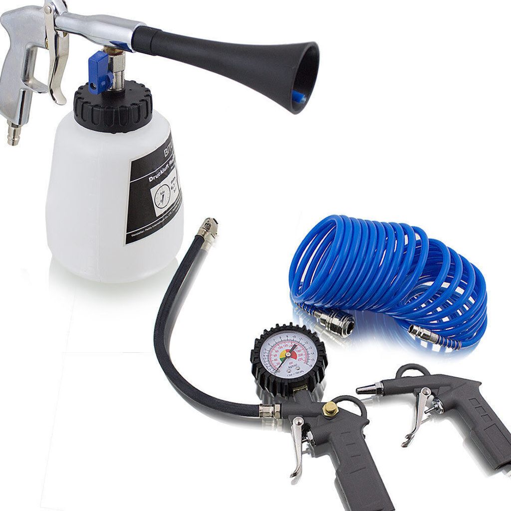 Druckluft Reinigungspistole + 3 tlg. Druckluftset