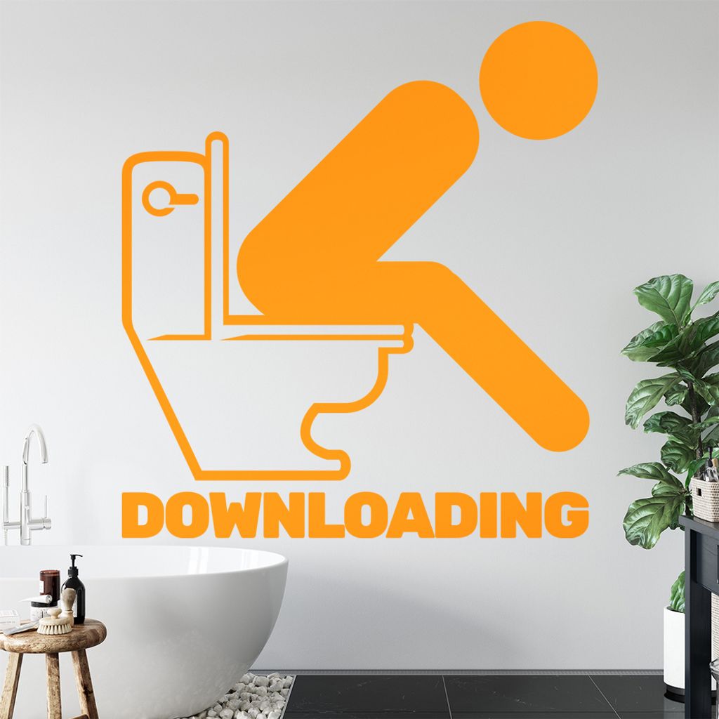 KIWISTAR Downloading Shit - Scheiße laden Wandtattoo in 6 Größen - Wandaufkleber Wall Sticker - Dekoration, Küche, Wohnzimmer, Schlafzimmer, Ba...