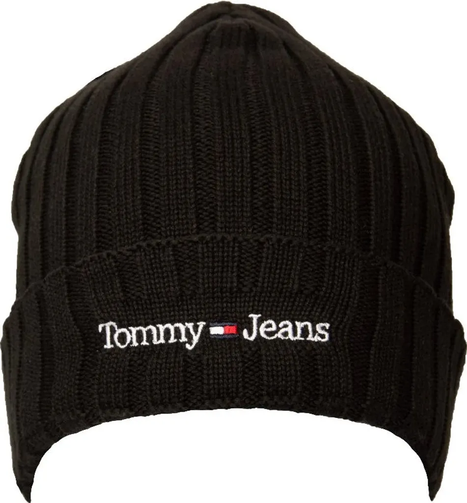 Tommy Jeans Bonnet en maille côtelée pour homme avec logo linéaire