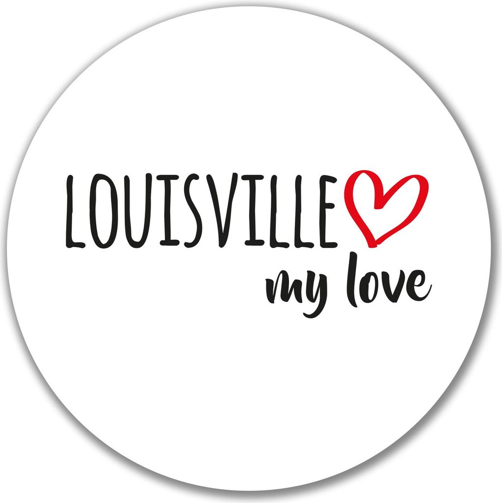 Huuraa Aufkleber Louisville my love 10cm rund Sticker Geschenkidee