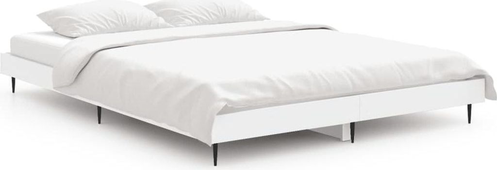 vidaXL Bettgestell Weiß 140x190 cm Holzwerkstoff