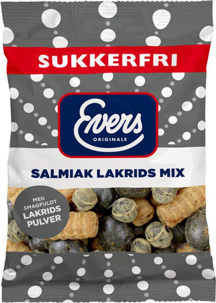 Evers Salmiak Lakrids Mix Zuckerfrei 70g - Lakritz Bonbons Produktbild 