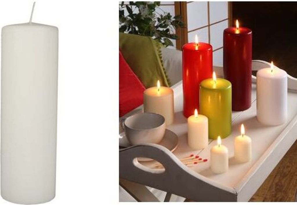 PAPSTAR Stumpenkerze, Durchmesser: 80 mm, weiß Produktbild 