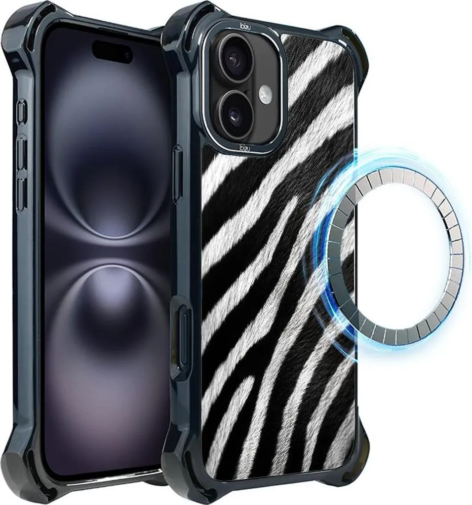Cover IBIZU iPhone 16 MagSafe Ultra Resistente - Stampa Zebra