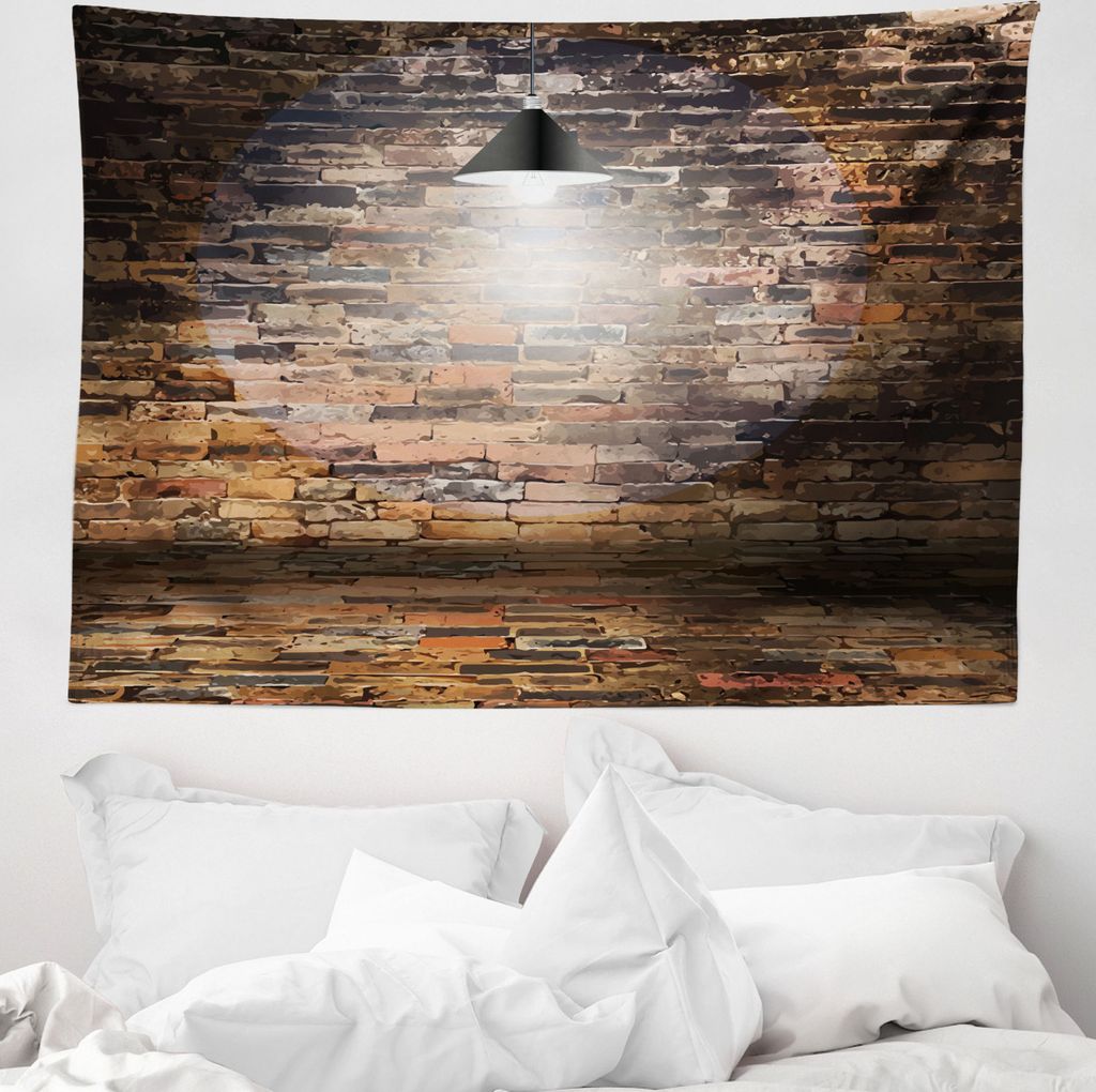 ABAKUHAUS rissig Wandteppich, Leben in der Stadt Bild Brick aus Weiches Mikrofaser Stoff Waschbar ohne Verblassen Digitaldruck, 150 x 110 cm, Schwa...