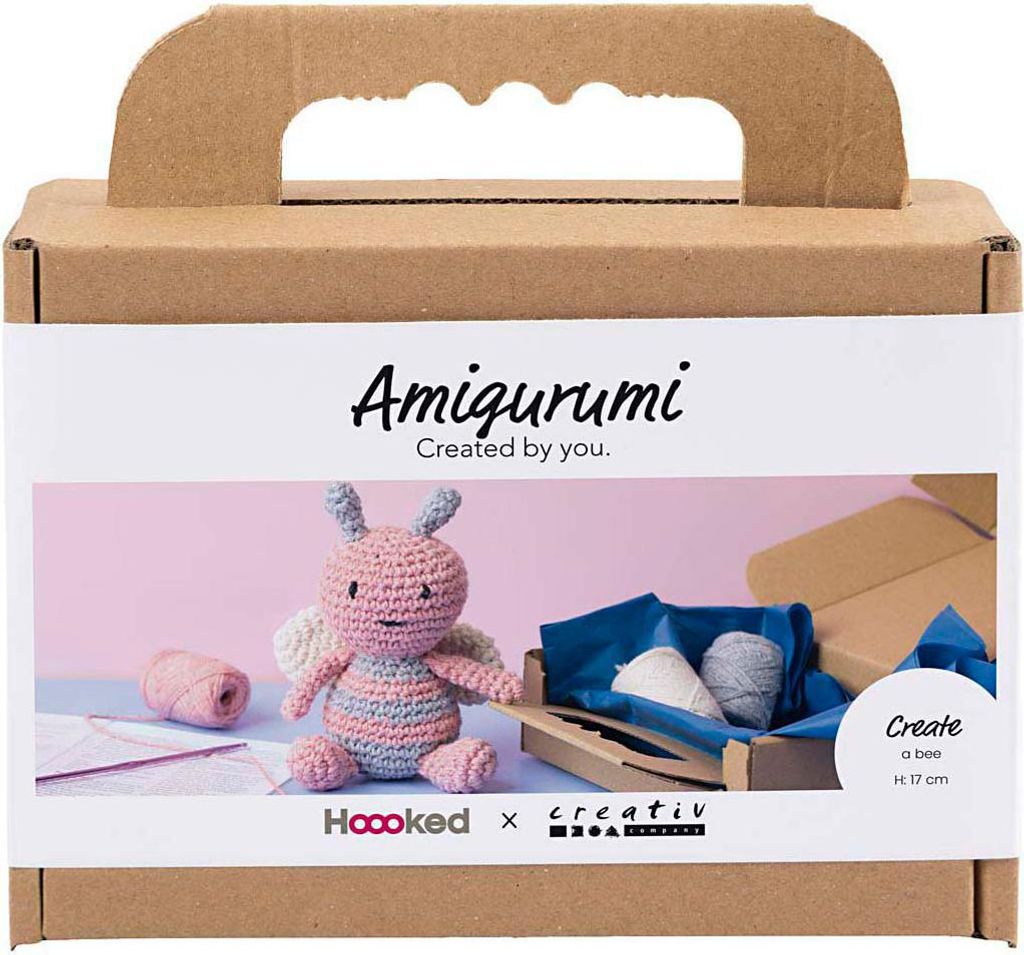 Creativ Company Häkelset Amigurumi Honigbiene Pastellfarben Baumwolle