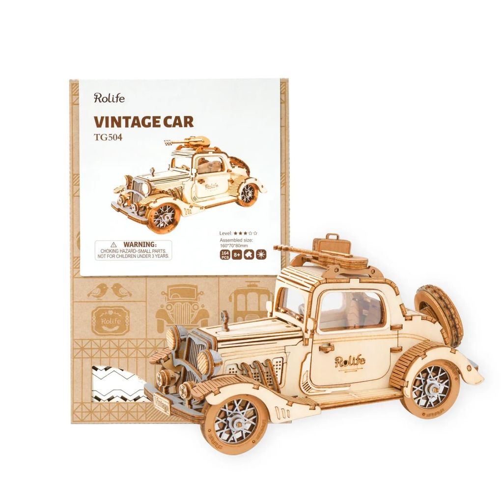 3D Holzpuzzle,Modellbausatz(165Stk,Vintage Auto)Holzbausatz Produktbild 