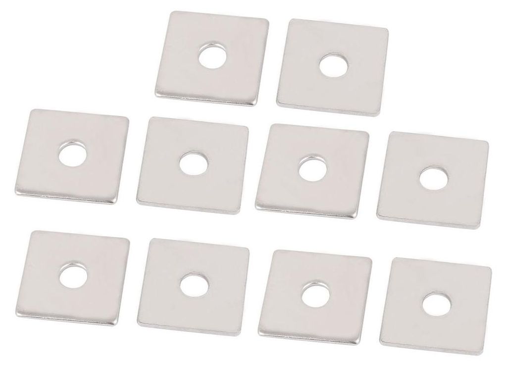 10 Stück M5 x 20 mm quadratische Flachreparaturplatten aus Edelstahl in Silberfarbe