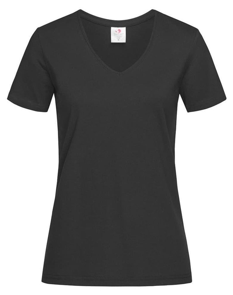 Stedman Damen Classic T-Shirt mit V-Ausschnitt LT867 (L) (Schwarz)