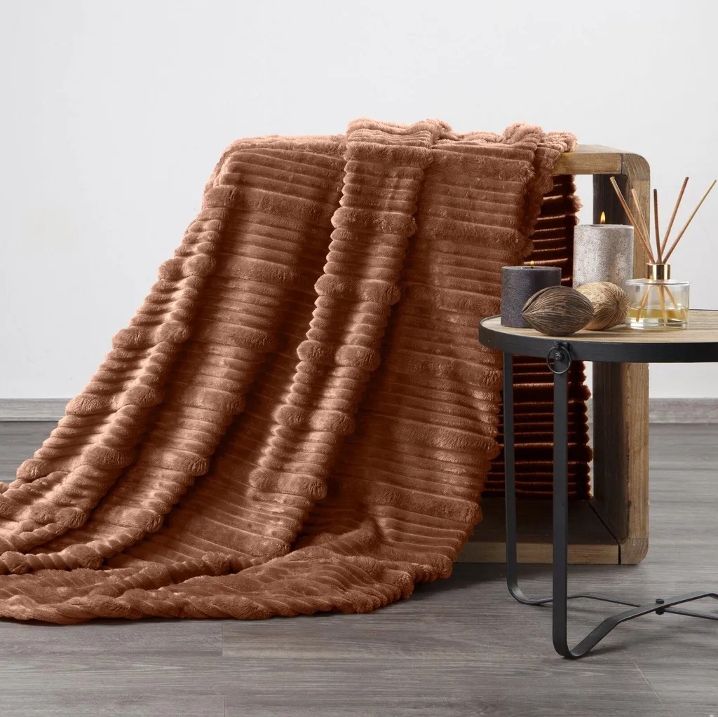 Plaid NINA Arancione 150x200 cm | Coperta 3D Microfibra Prezzo