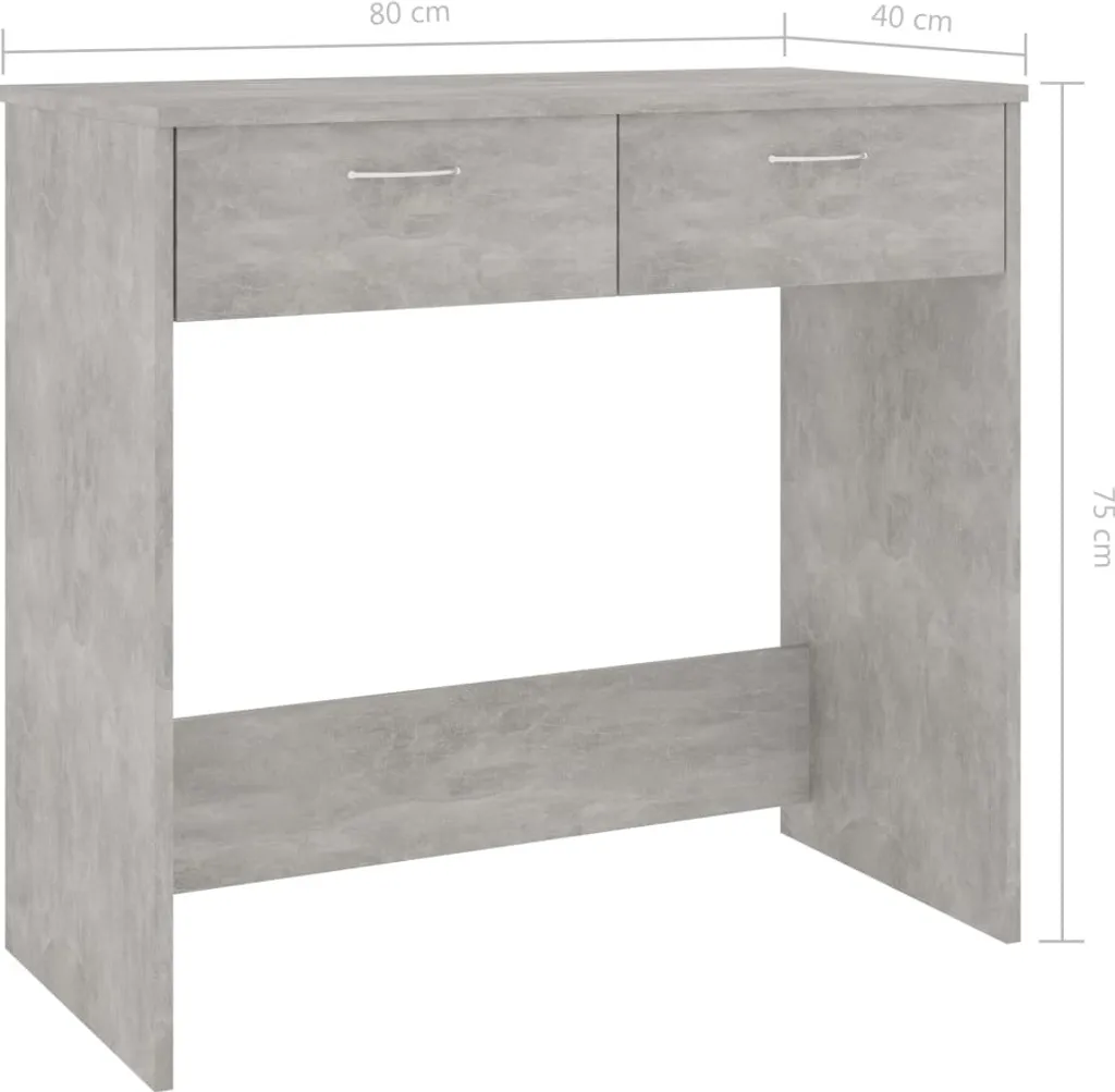 Scrivania d'Arredo vidaXL 80x40x75 cm Grigio Cemento - Look Industrial - 12