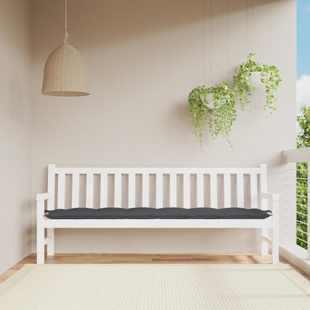 Poduszka na ławkę ogrodową antracyt 200x50x7 cm tkanina Zdjęcie produktu 