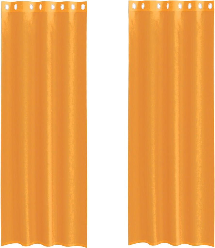 Voile Vorhänge mit Ösen 2 Stk. Orange 140x300 cm