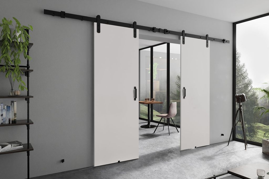 KIER FURNITURE Schiebetüren RETRO - 152x205x1,6 cm - Weiß