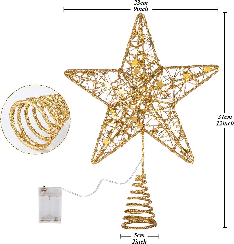 Produktbild von Weihnachtsbaumspitze 20cm Christbaumspitze Tannenbaumspitze Baumschmuck Spitze 43086890