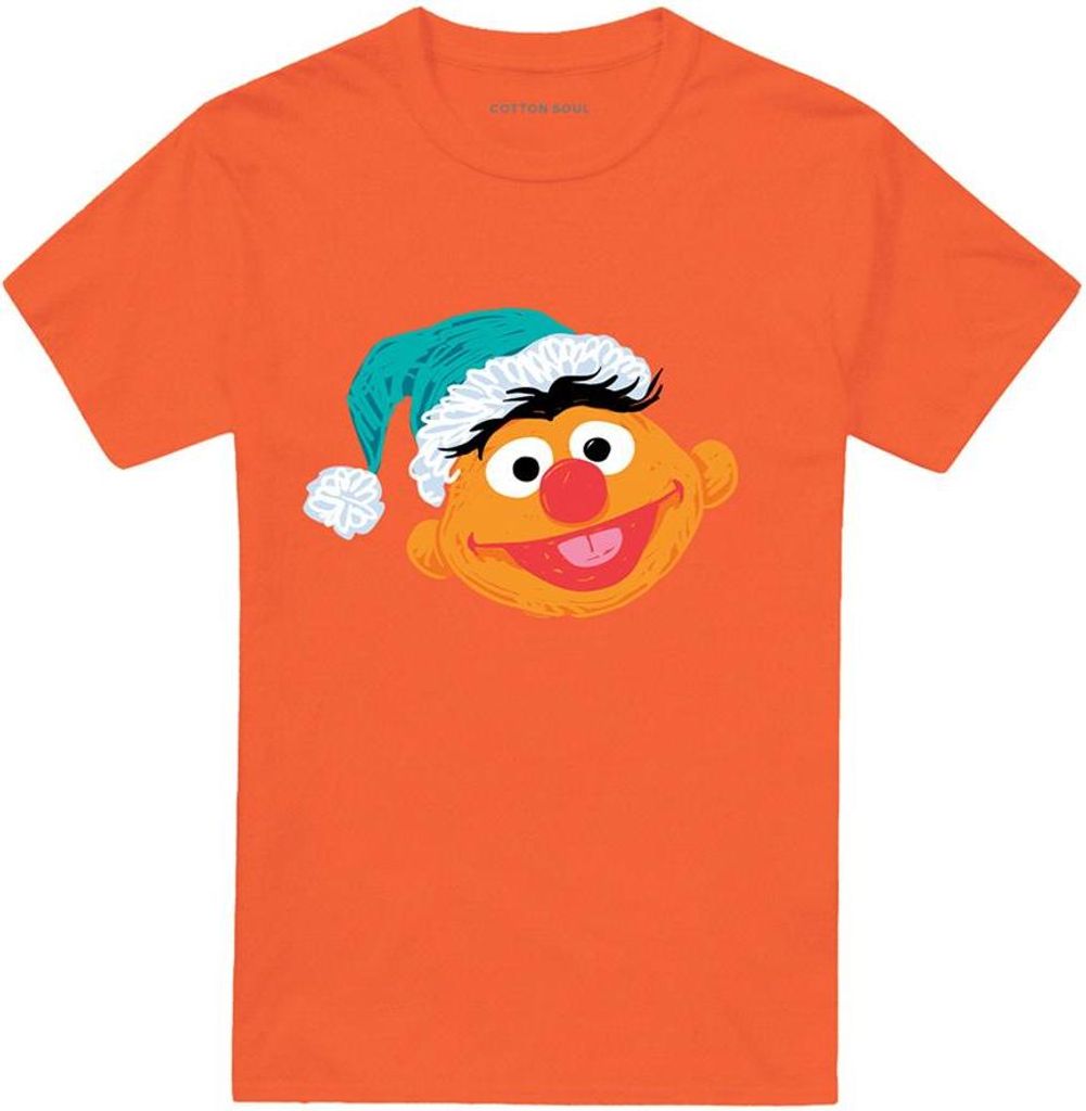 Sesame Street - T-Shirt für Herren/Damen Uni, weihnachtliches Design TV26647 (L) (Orange)
