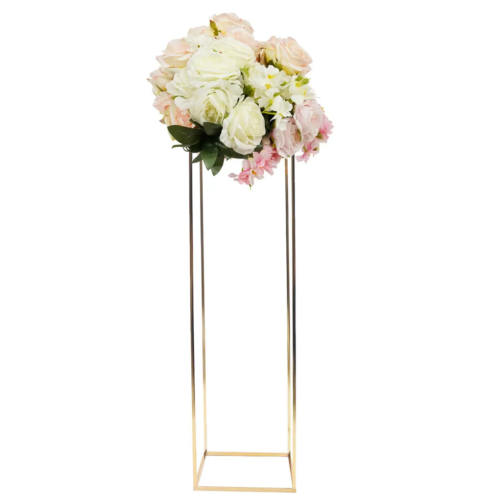 Support fleurs mariage pour décoration d'allée et centres de table or