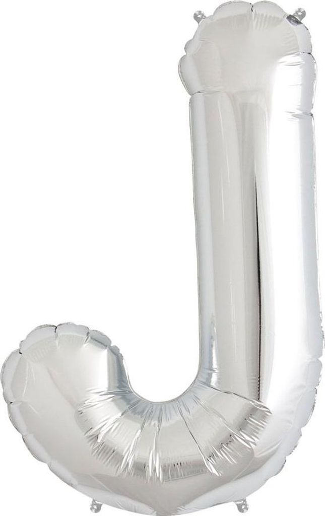 Silberner Ballon Briefform 40Cm Silberner Buchstabe J