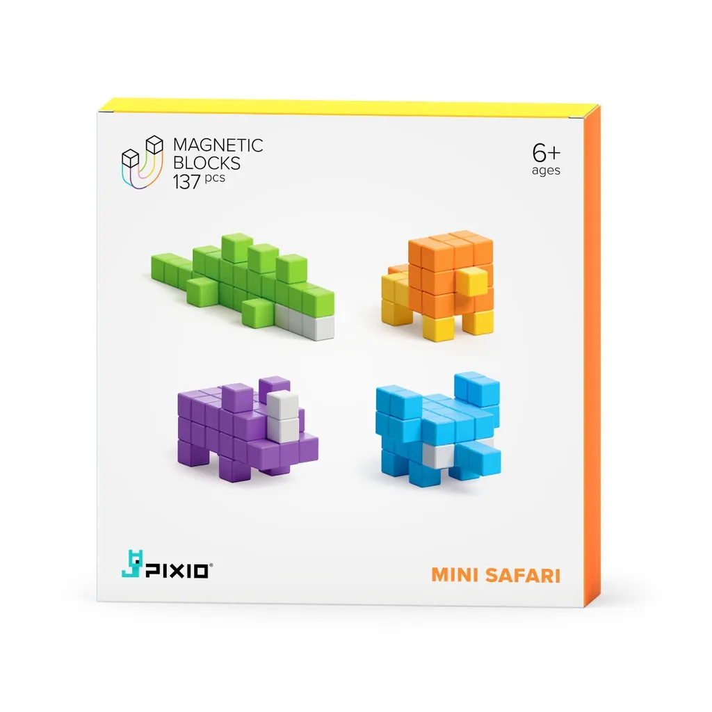 Jouet magnétique Pixio Mini Safari 137 pièces - Kit de construction STEM