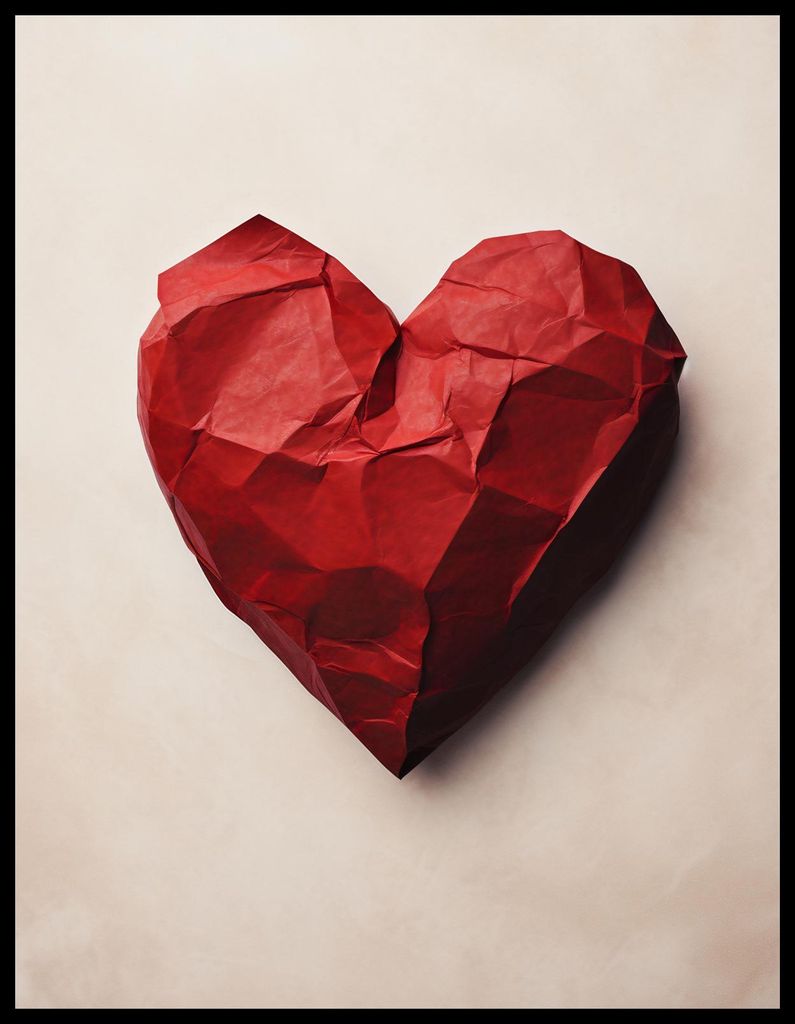 Plakat 50x65cm Gezeichnetes Herz