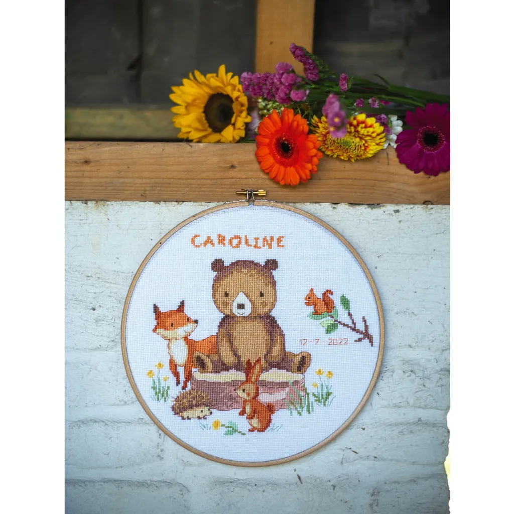 Décoration Murale Brodée Animaux de la Forêt - Kit Point de Croix DIY - 2