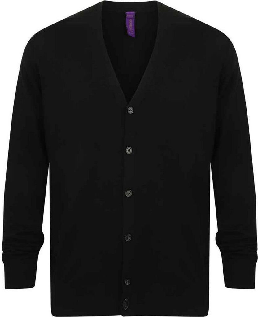 Henbury - Strickjacke V-Ausschnitt für Herren PC5876 (M) (Schwarz)