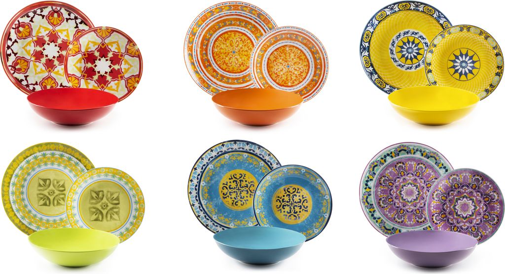 Set di stoviglie Excelsa 18 pezzi Etno Chic in porcellana e Immagine del prodotto 