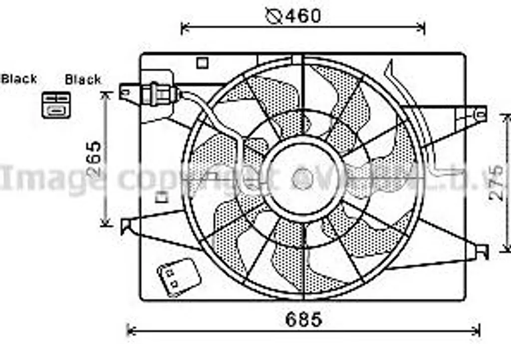 Stop Surchauffe Moteur : Ventilateur Radiateur OE 253801F050 AVA HY7533