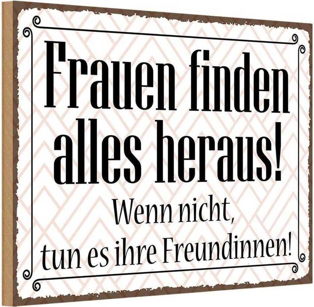 vianmo Holzschild 20x30 cm Frauen finden alles heraus Spruch Zitat