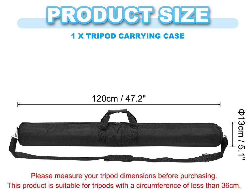 Stativ Tragetasche, 120 x 13 cm Nylon Gepolsterte Stativtasche mit verstellbaren Schultergurten und Griffen fš¹r Lichtst?nder, Schirme,Mikrofonst...