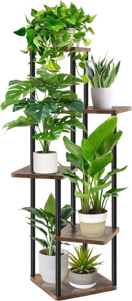Famanu Pflanzenstandaard 5-lagig - 106 cm hoch, Holz, schwarz