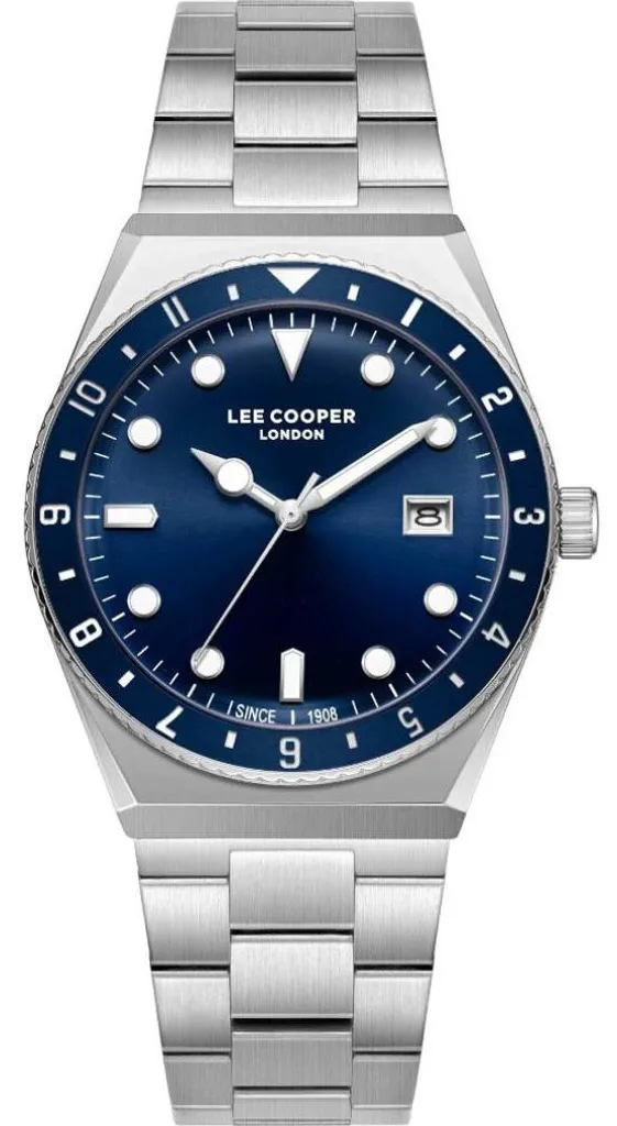 Montre analogique classique pour homme avec bracelet en cuir noir