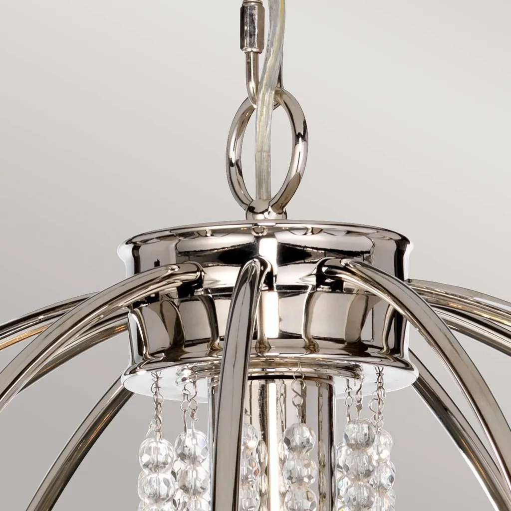 Lustre Cassie pour Grands Espaces, 6 Bras E14, Métal Nickelé, 398cm - 4